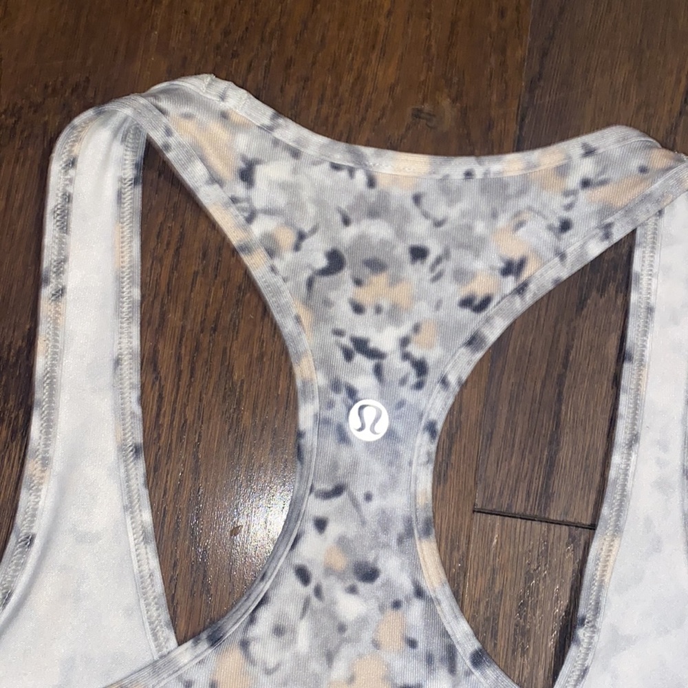 lululemon athletica Speckled Gray and Beige Racerback Tank Top